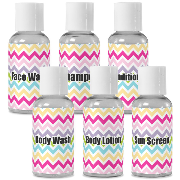 Custom Colorful Chevron Travel Bottles (Personalized)