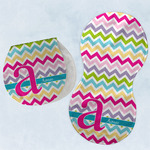 Colorful Chevron Burp Pads - Velour - Set of 2 w/ Name and Initial