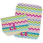 Colorful Chevron Burp Cloths - Fleece - Set of 2 w/ Name and Initial