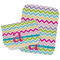 Colorful Chevron Two Rectangle Burp Cloths - Open & Folded