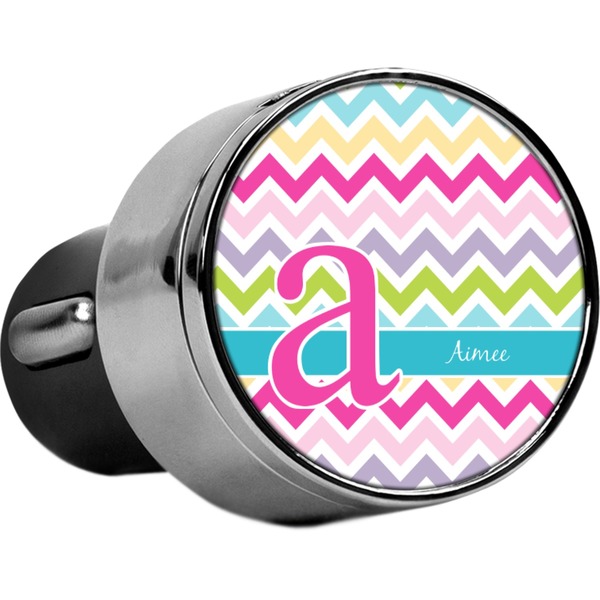 Custom Colorful Chevron USB Car Charger (Personalized)