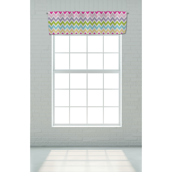 Colorful Chevron Valance - On window