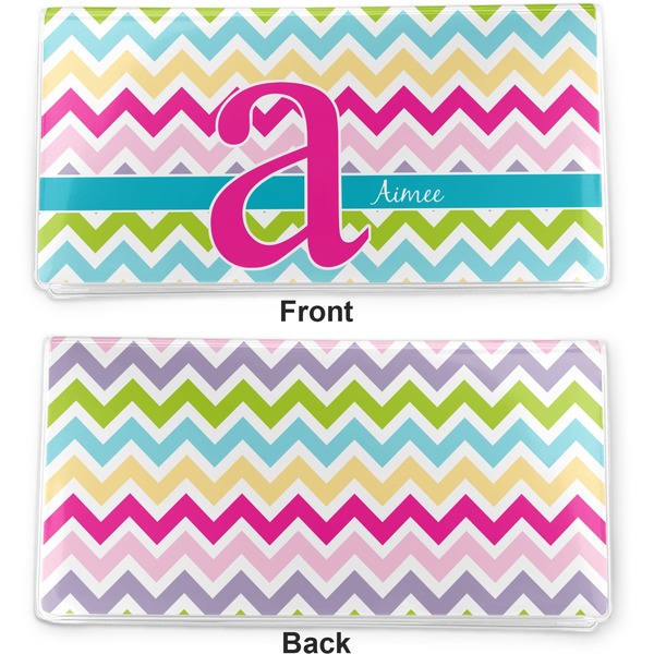 Colorful Chevron Vinyl Check Book Cover - Front and Back