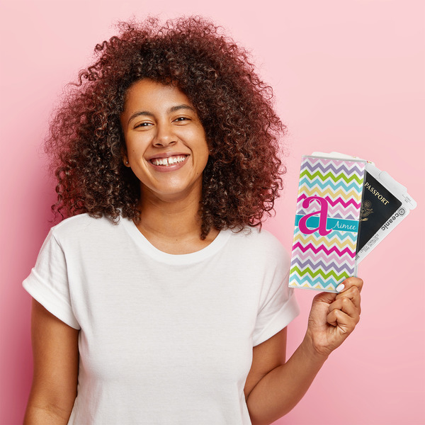 Colorful Chevron Vinyl Document Holder - LIFESTYLE