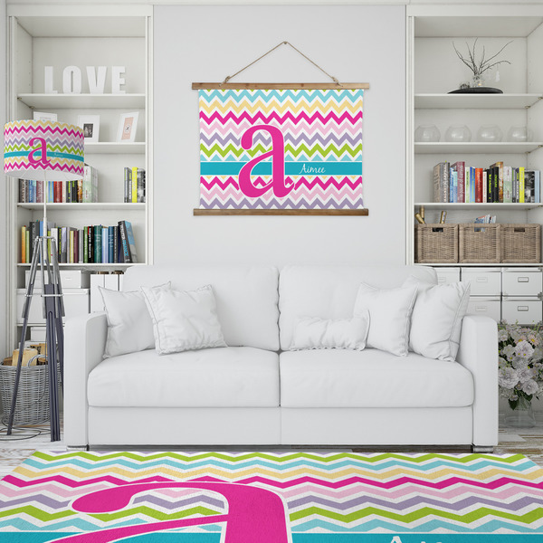 Colorful Chevron Wall Hanging Tapestry - IN CONTEXT