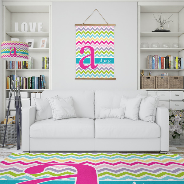 Colorful Chevron Wall Hanging Tapestry - Portrait - IN CONTEXT