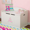 Colorful Chevron Wall Letter Decal Small on Toy Chest