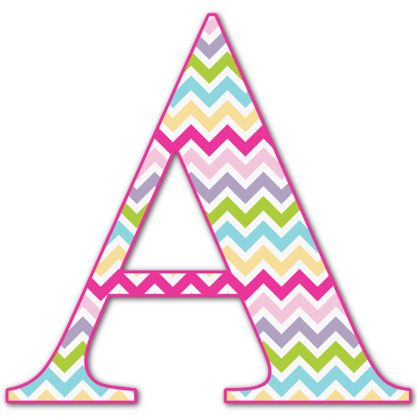 Custom Colorful Chevron Letter Decal - Large (Personalized)