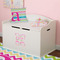 Colorful Chevron Wall Monogram on Toy Chest