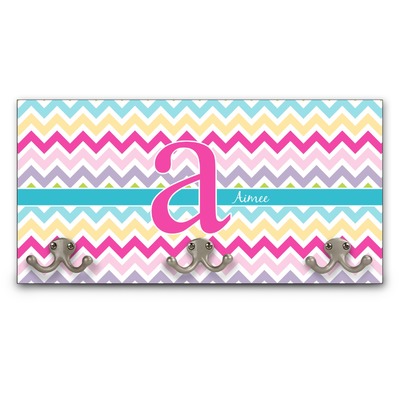 Colorful Chevron Wall Mounted Coat Rack (Personalized)