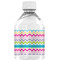 Colorful Chevron Water Bottle Label - Back View