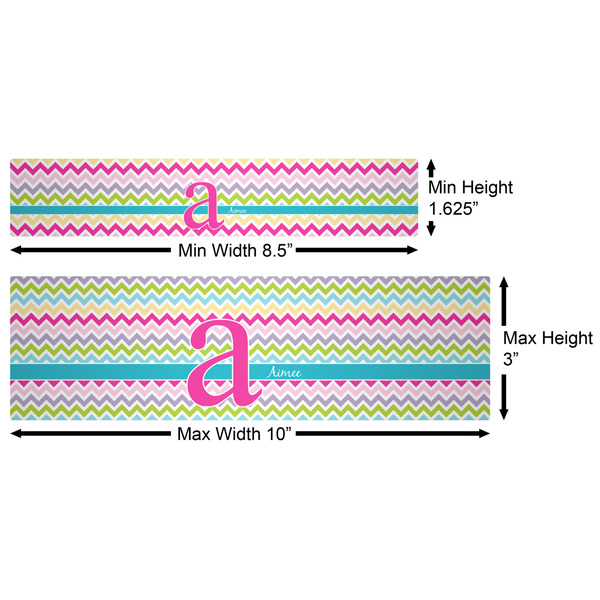 Colorful Chevron Water Bottle Labels w/ Dimensions
