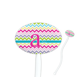 Colorful Chevron Oval Plastic Stir Sticks (Personalized)