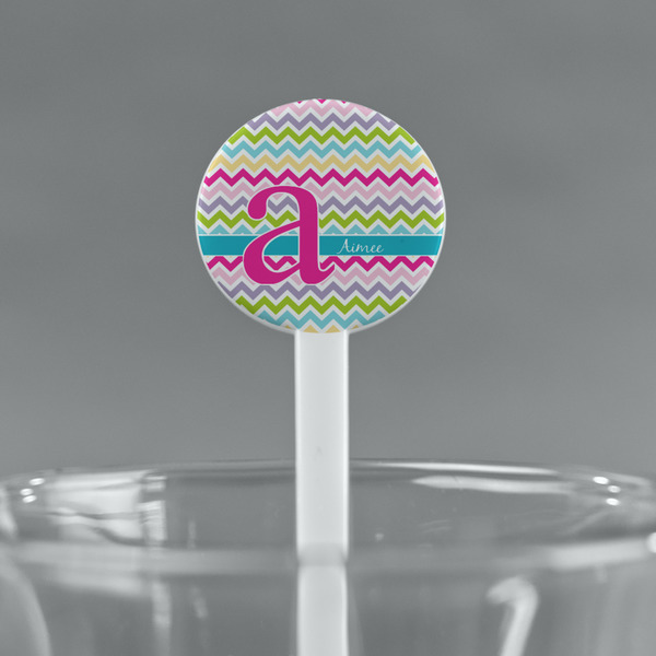Colorful Chevron White Plastic 7" Stir Stick - Round - Main