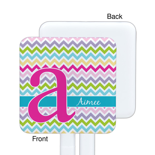 Colorful Chevron White Plastic Stir Stick - Single Sided - Square - Approval