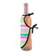 Colorful Chevron Wine Bottle Apron - DETAIL WITH CLIP ON NECK