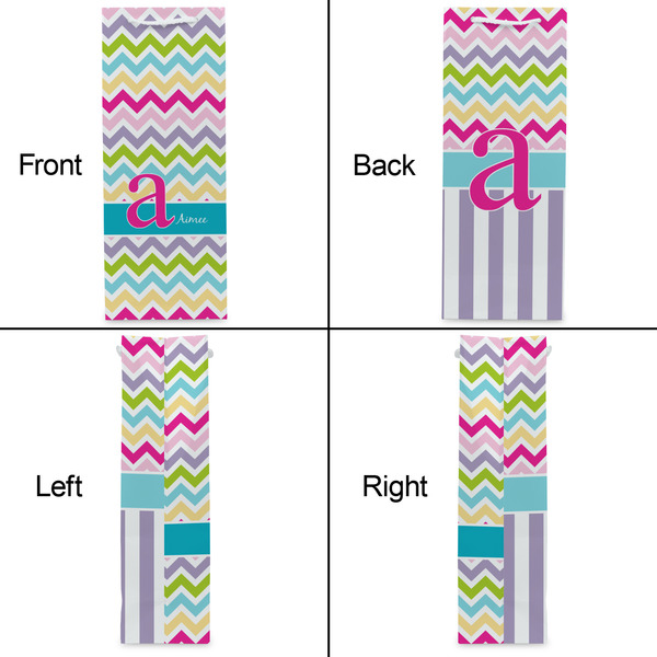 Colorful Chevron Wine Gift Bag - Gloss - Approval