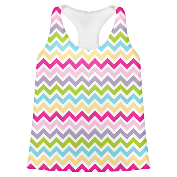 Custom Colorful Chevron Womens Racerback Tank Top - 2X Large