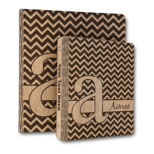 Custom Colorful Chevron Wood 3-Ring Binder (Personalized)