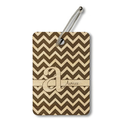 Colorful Chevron Wood Luggage Tag - Rectangle (Personalized)