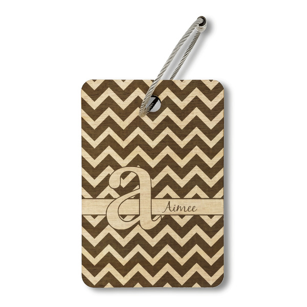 Custom Colorful Chevron Wood Luggage Tag - Rectangle (Personalized)