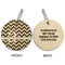 Colorful Chevron Wood Luggage Tags - Round - Approval