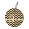 Colorful Chevron Wood Luggage Tags - Round - Front/Main