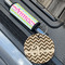 Colorful Chevron Wood Luggage Tags - Round - Lifestyle