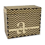 Colorful Chevron Wood Recipe Box - Laser Engraved (Personalized)