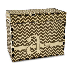 Colorful Chevron Wood Recipe Box - Laser Engraved (Personalized)