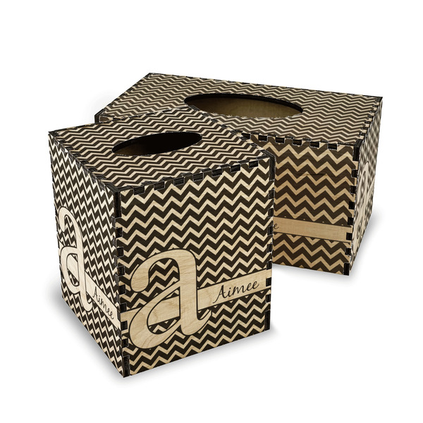 Colorful Chevron Wood Tissue Box Covers - Parent/Main