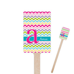 Colorful Chevron 6.25" Rectangle Wooden Stir Sticks - Single Sided (Personalized)