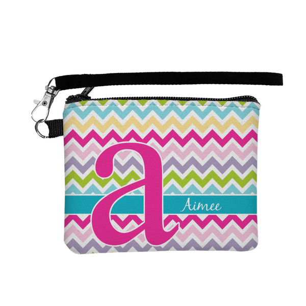 Custom Colorful Chevron Wristlet ID Case w/ Name and Initial