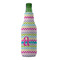 Colorful Chevron Zipper Bottle Cooler - FRONT (bottle)
