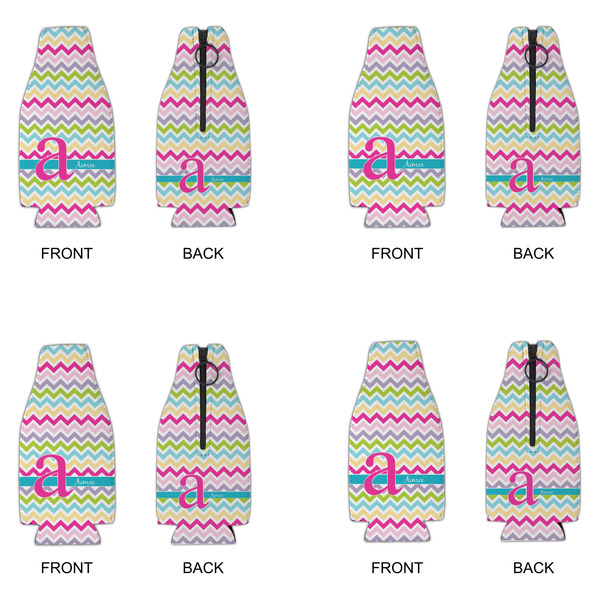 Colorful Chevron Zipper Bottle Cooler - Set of 4 - APPROVAL