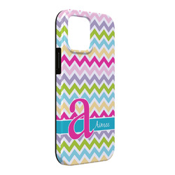 Colorful Chevron iPhone Case - Rubber Lined - iPhone 13 Pro Max (Personalized)
