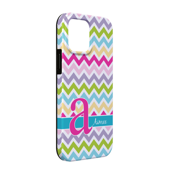 Custom Colorful Chevron iPhone Case - Rubber Lined - iPhone 13 Pro (Personalized)
