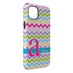 Colorful Chevron iPhone Case - Rubber Lined - iPhone 14 Plus (Personalized)