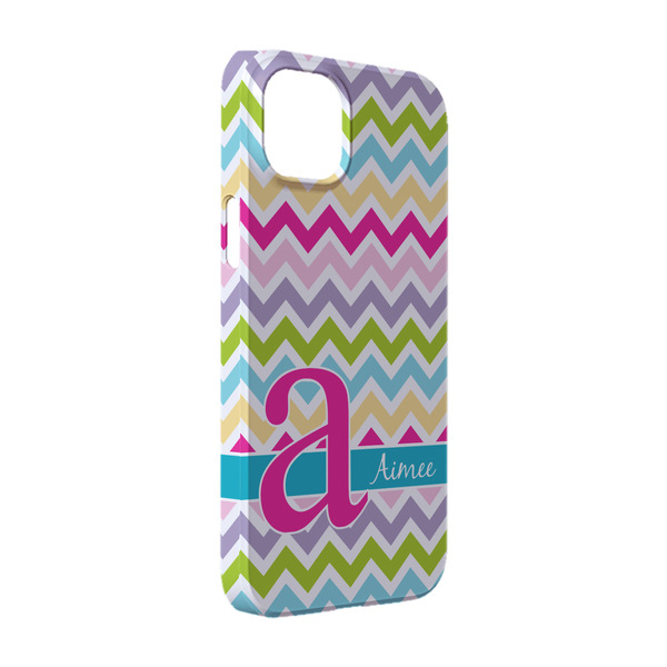 Custom Colorful Chevron iPhone Case - Plastic - iPhone 14 Pro (Personalized)