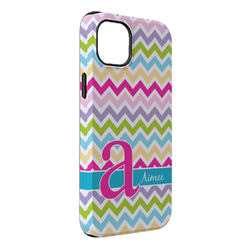 Colorful Chevron iPhone Case - Rubber Lined - iPhone 14 Pro Max (Personalized)