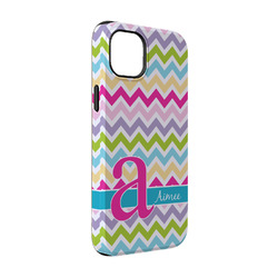 Colorful Chevron iPhone Case - Rubber Lined - iPhone 14 Pro (Personalized)