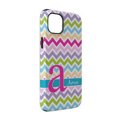 Colorful Chevron iPhone Case - Rubber Lined - iPhone 14 (Personalized)