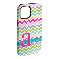 Colorful Chevron iPhone Case - Rubber Lined - iPhone 15 Plus (Personalized)