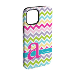 Colorful Chevron iPhone Case - Rubber Lined - iPhone 15 Pro (Personalized)