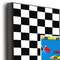 Checkers & Racecars 11x14 Wood Print - Closeup
