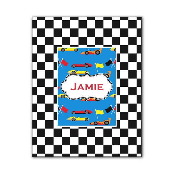 Custom Checkers & Racecars Wood Print - 11x14 (Personalized)