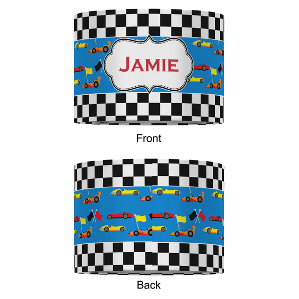 Checkers & Racecars 12" Drum Lampshade - APPROVAL (Fabric)