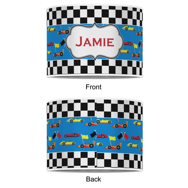 Checkers & Racecars 12" Drum Lampshade - APPROVAL (Poly Film)
