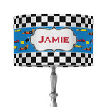 Checkers & Racecars 12" Drum Lamp Shade - Fabric (Personalized)