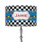 Checkers & Racecars 12" Drum Lampshade - ON STAND (Fabric)
